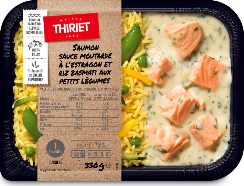 READY TO EAT SALMON-TARRAGON-MUSTARD-BASMATI 330G 1 PORTION (#112988)