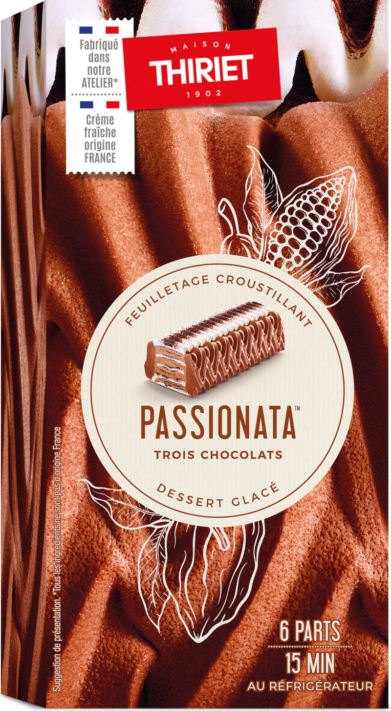 PASSIONATA 3 CHOCOLATES DESSERT 320G 6 PORTIONS (#112990)