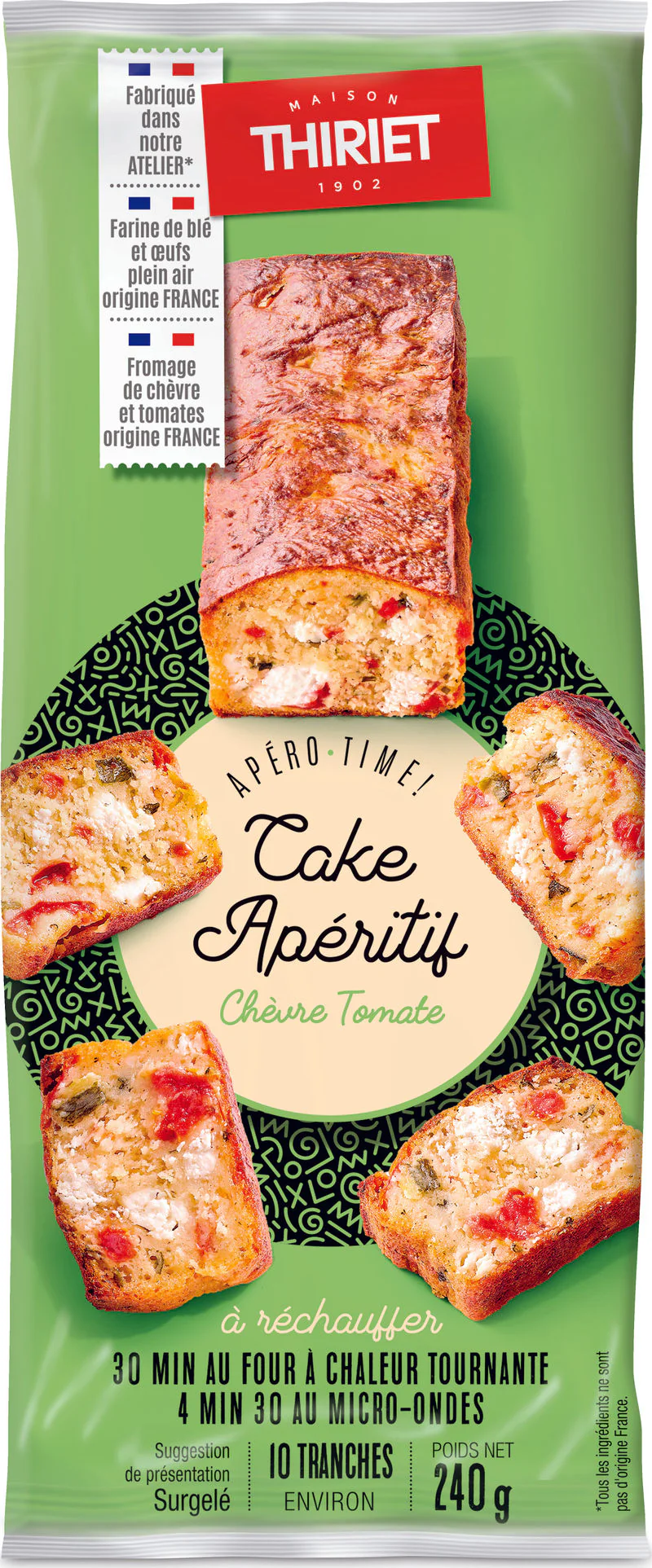 SAVOURY APPETIZER CAKE WITH GOAT CHEESE 240G 10 SLICES (#113004)