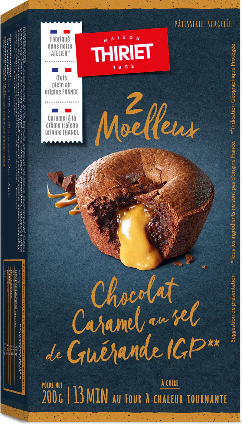SALTED CARAMEL AND CHOCOLATE FONDANT CAKES 200G 2 PIECES (#113006)