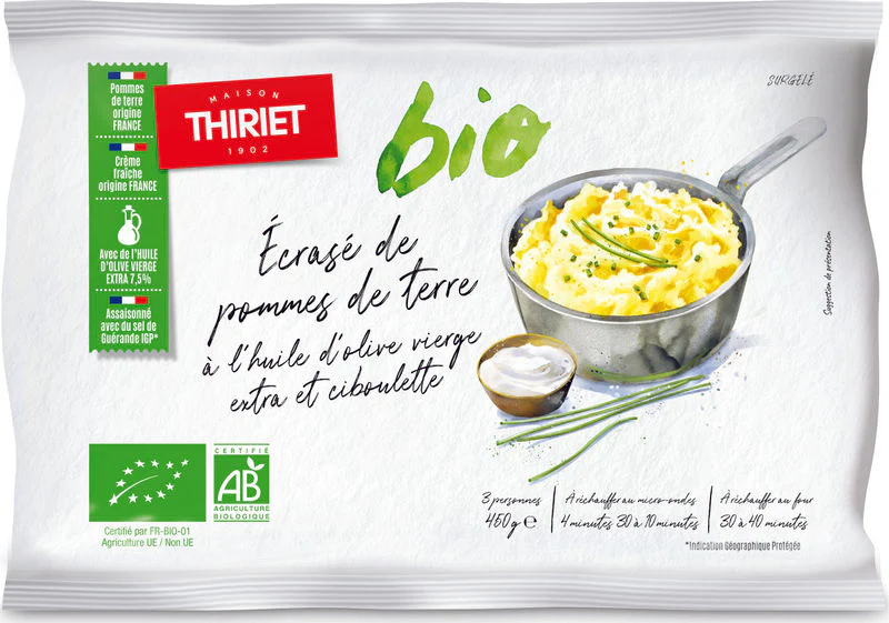 ORGANIC MASHED POTATOES OLIVE OIL AND CHIVES 450G 3 PORTIONS (#113141)