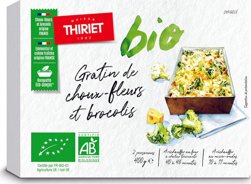 ORGANIC CAULIFLOWER BROCCOLI GRATIN 400G 2 PORTIONS (#113187)