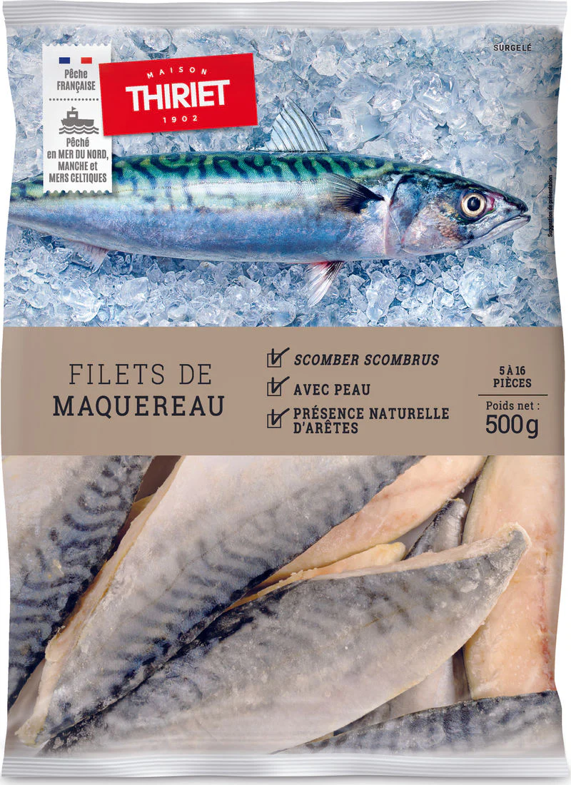 MACKEREL FILLETS WITH SKIN 500G 5-16 PIECES (#113191)