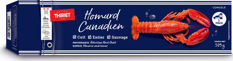 WHOLE COOKED CANADIAN LOBSTER ECO FISHING 325G 1 PIECE (#113216)