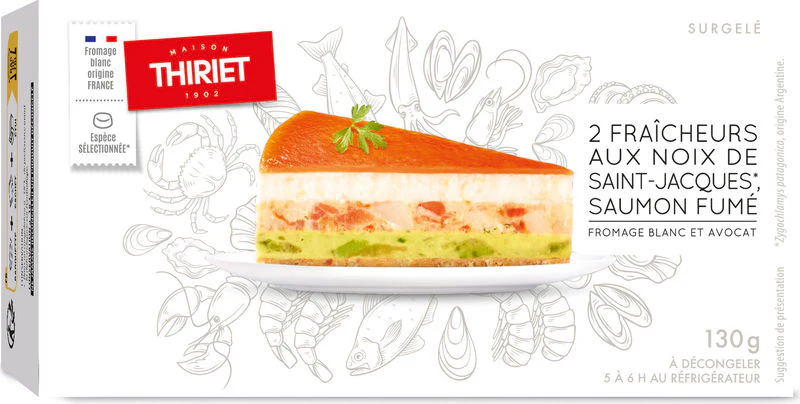 SCALLOP SMOKED SALMON AVOCADO ENTREMETS 130G 2 PIECES (#113294)