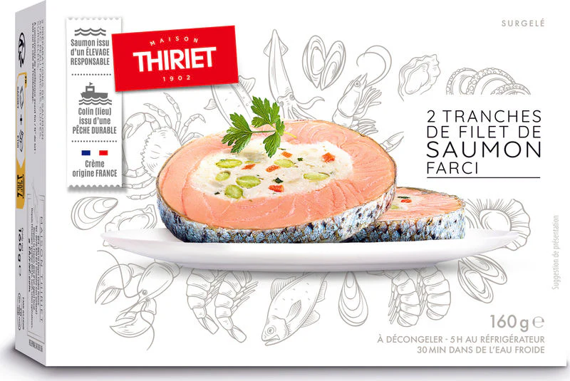 SLICES STUFFED SALMON FILLET 160G 2 PORTIONS (#113295)