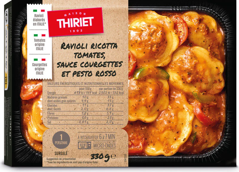 READY-TO-EAT TOMA-RICO RAVIOLI ZUCC-SAUCE N PESTO ROSSO 330G (#113323)