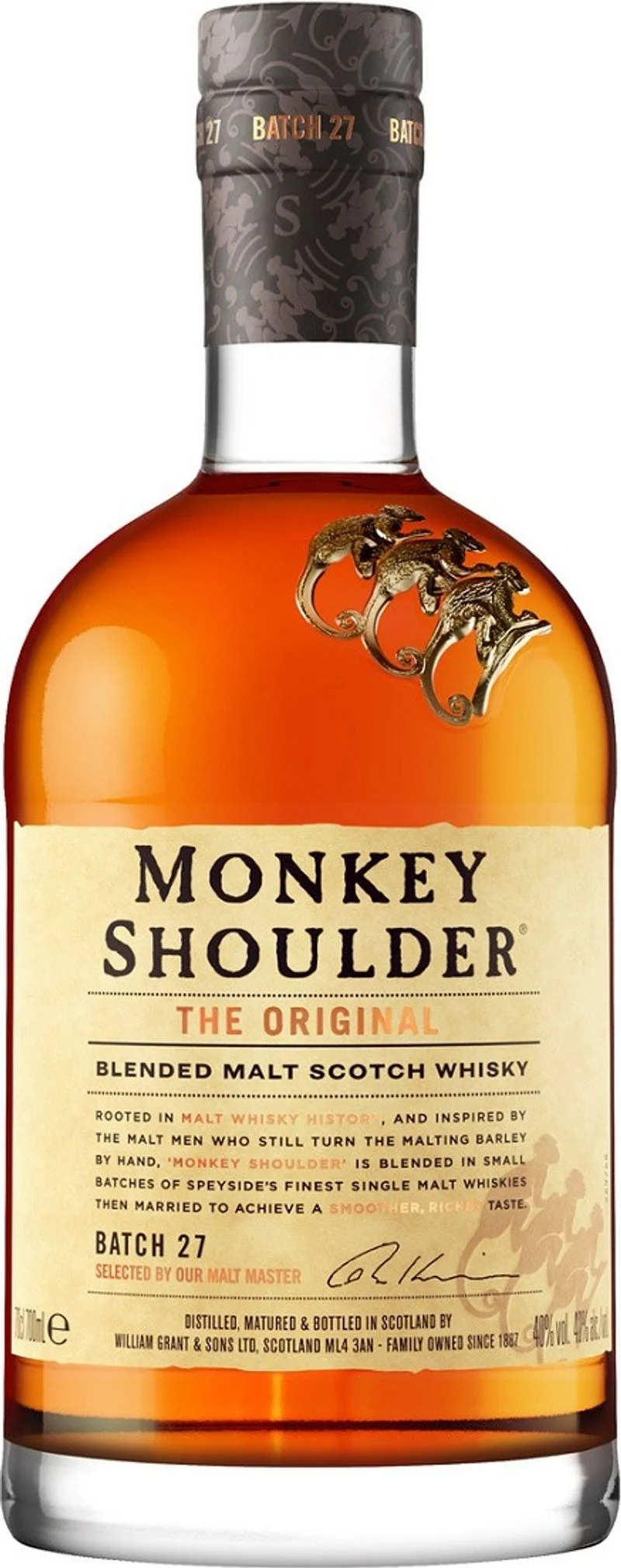 MONKEY SHOULDER BLENDED MALT WHISKY 40% 70CL (#118721)