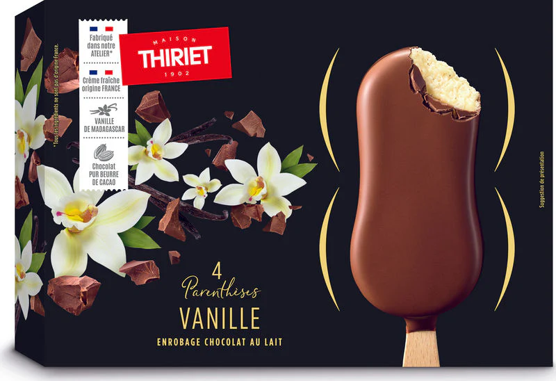 PARENTHESE ICE CREAM BARS VANILLA MILK CHOCO 288G 4PC (#120603)