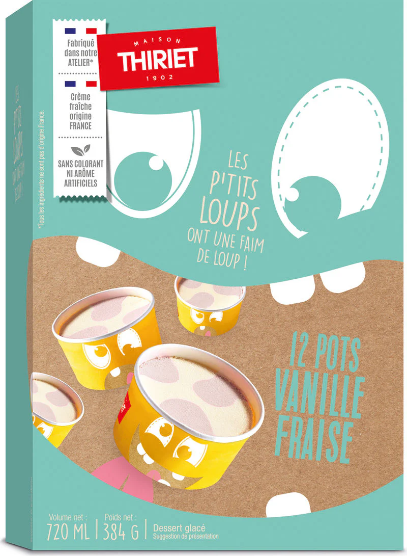 ICE CREAM CUPS VANILLA-STRAWBERRY 384G 12PC (#120641)