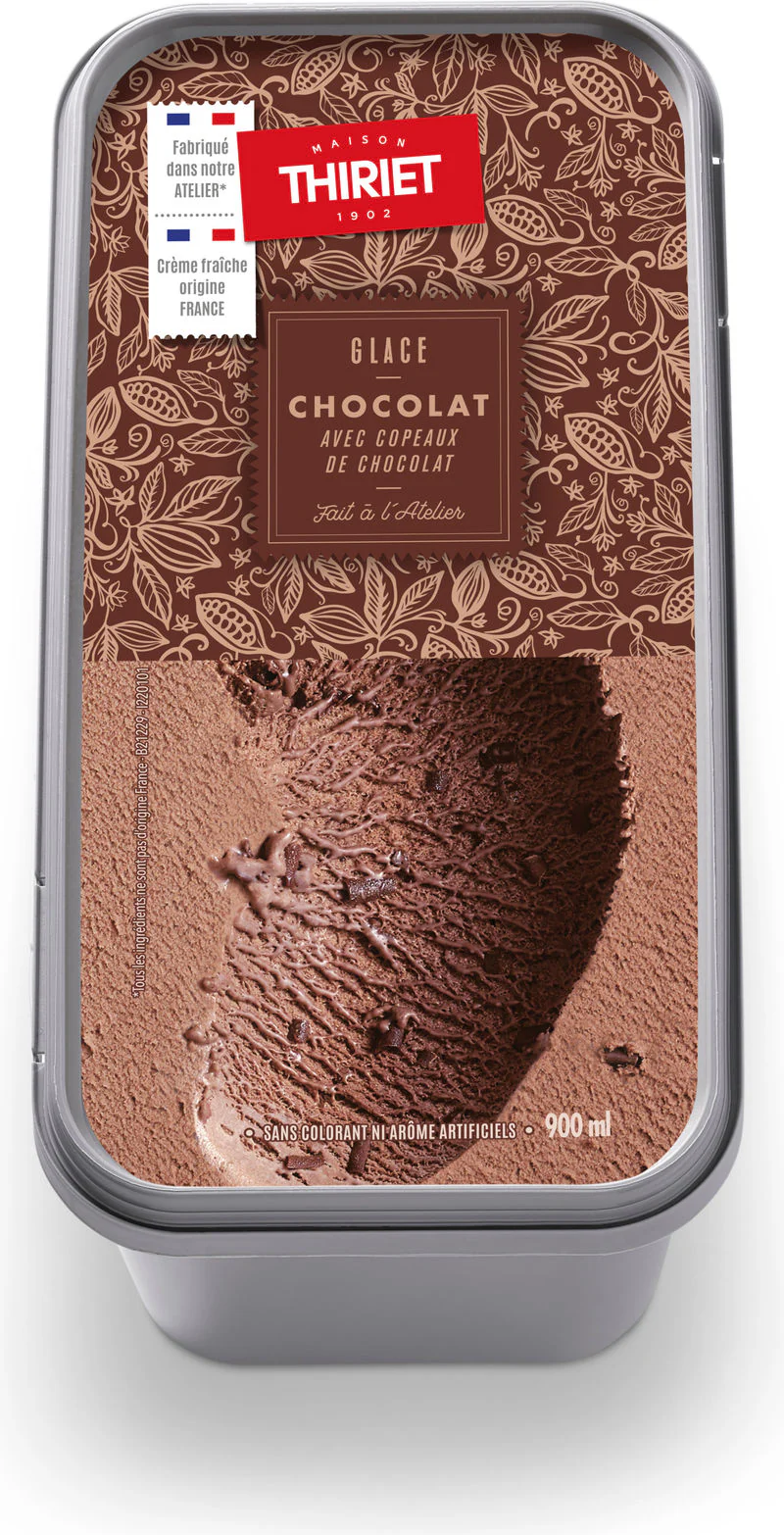 ICE CREAM TUB CHOCOLATE WITH CHOCOLATE CHIPS 900ML (#120646)