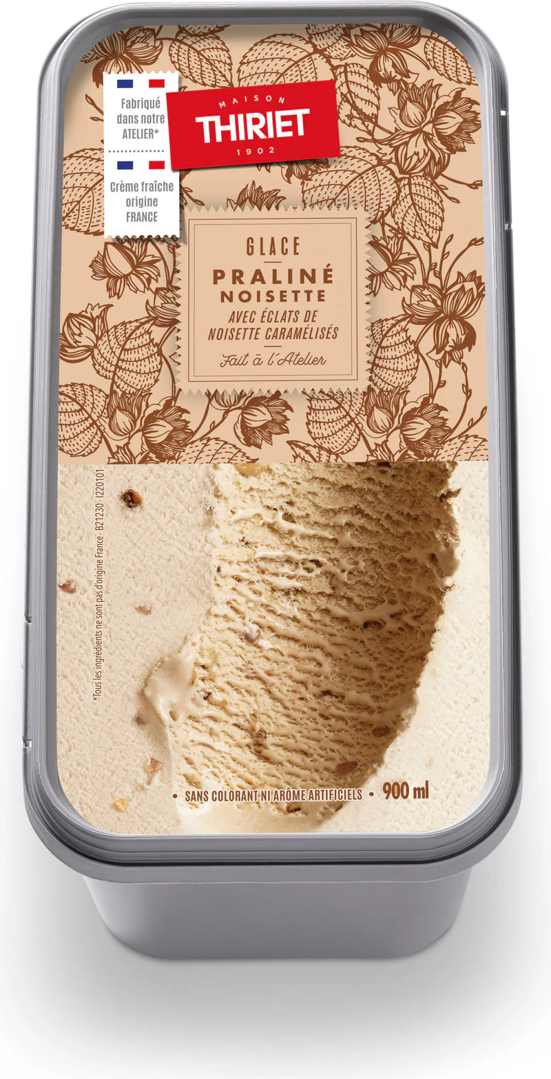 ICE CREAM TUB HAZELNUT PRALINE WITH HAZELNUTPC 900ML (#120648)