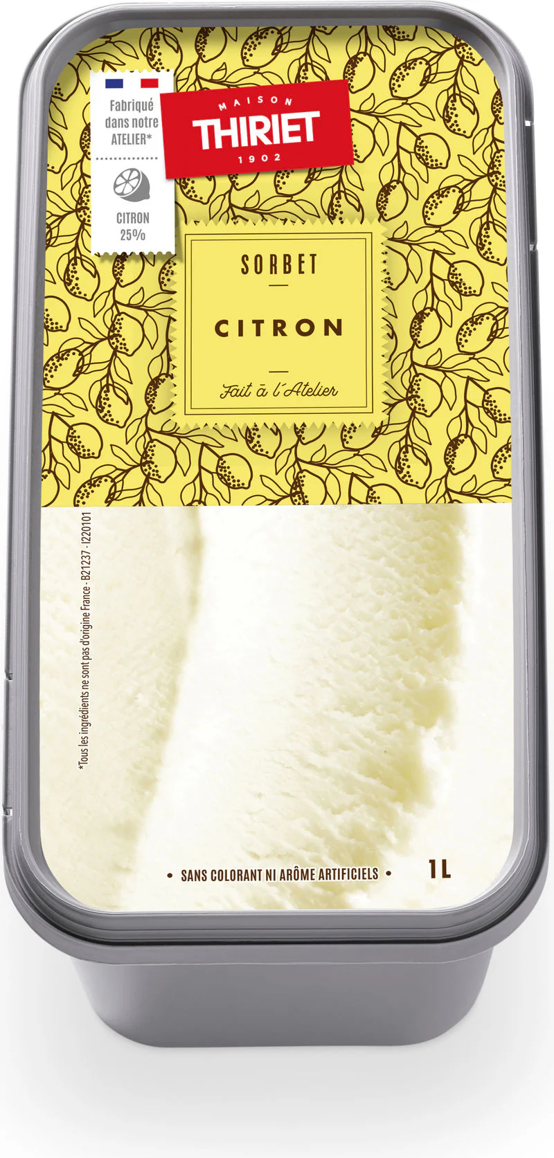 ICE CREAM TUB LEMON SORBET 1L (#120653)
