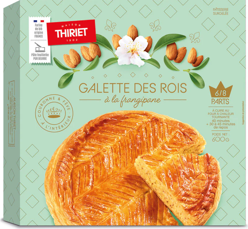 TRADITIONNAL KING CAKE WITH FRANGIPANI 600G 6-8 PORTIONS (#126641)