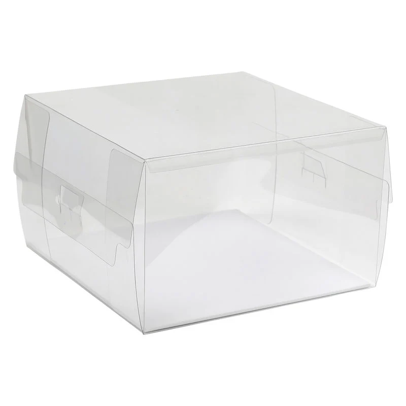 PVC DISPLAY CAKE BOX+BOARD 20X20XH13CM (#202634)
